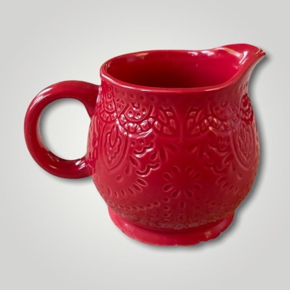 Red Ceramic Creamer Cup